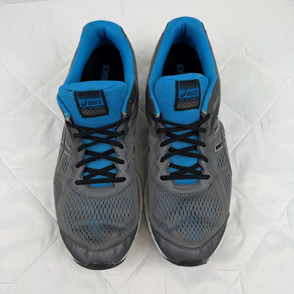 ASICS Gel Storm 2 Mens 15 Gray Blue Running Shoes Athletic Sneakers T429N - Picture 3 of 16